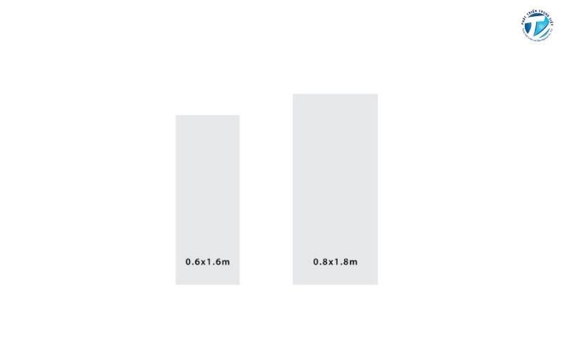 Kích thước chân standee cuốn phổ biến